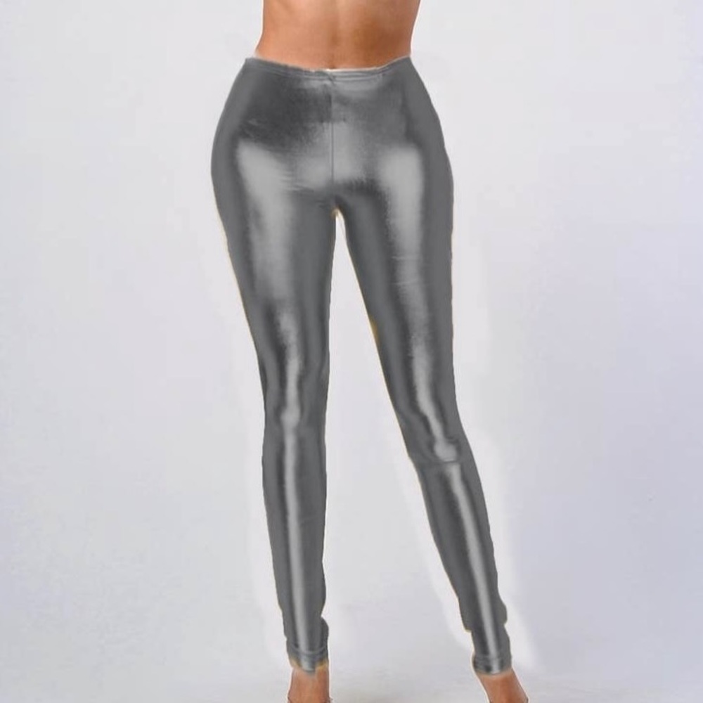 Metallic Tights Charcoal